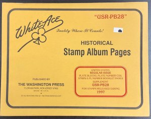 White Ace Historical Stamp Album US Pages Regular Supplement USR-PB28 1997 NEW