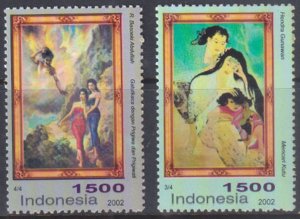 INDONESIA - 2002 PAINTINGS - 2V - MINT NH