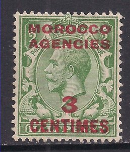 Morocco Agencies 1917 - 24 KGV 3ct Green Ovpt in Red on 1/2d GB MM SG 191 K359