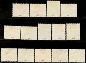 MAURITIUS Sc#235/249 SG#276/290 1950 KGVI Pictorials Near Complete Used