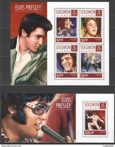 2014 Solomon Islands Elvis Presley Music #2872-76 1+1 ** Ls232