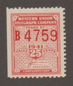 USA - WU105 - Western Union Telegraph - MH