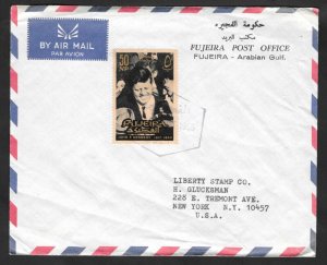 UAE FUJEIRA 1965 JOHN KENNEDY OFFICIAL POST OFFICE COVER TO US