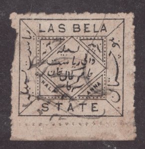 circa 1895 India, Las Bela State - Sc#6 - Used stamp cv$13.50