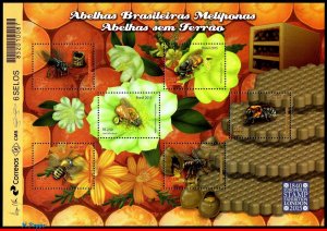 3304 BRAZIL 2015 BEES, INSECTS, AROMATIC, PHILATELIC EXHIBITION LONDON B-185 MNH