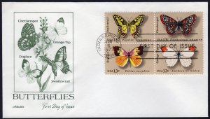 SC#1712-15 13¢ Butterflies: Artmaster (1977) Unaddressed