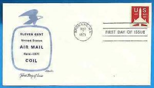 C82  JET AIRMAIL 11c COIL 1971, U/A ARTMASTER FIRST DA...