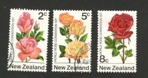 NEW ZEALAND-USED STAMPS -FLORA - FLOWERS - ROSE -1971.