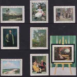 Sc# 1378 / 1385 Cuba 1968 Paintings set with souvenir sheet S/S MNH CV: $19.85