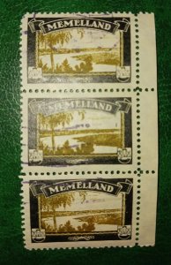 GERMANY 1920s Mourning Stamp Lost Territories Memelland Strip & Tab NH Rare