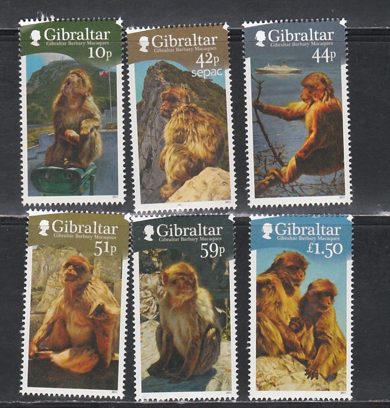 Gibraltar # 1290-1295, Barbary Macaques, Mint NH, 1/2 Cat.