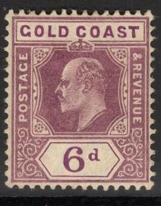 GOLD COAST SG64 1908 6d DULL & DEEP PURPLE MTD MINT