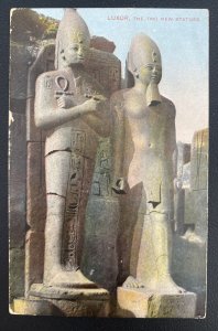 1910 Sudan Picture Postcard Cover To England Luxor The Two New Statues