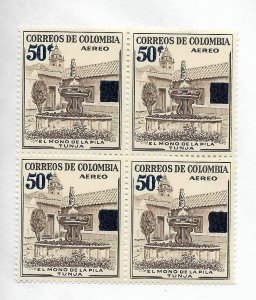 COLOMBIA 1959 MONKEY FOUNTAIN SURCHARGED ISSUE MICHEL 855 SCOTT C321  MNH