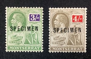 MOMEN: MONTSERRAT SG #81s-82s SPECIMEN 1922 MINT OG H £160 LOT #68445*