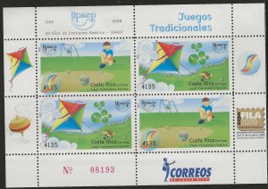 Costa Rica 2009, Scott 631, UPAEP Issue, Children's Games, Sheet of 2 pairs