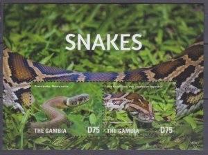 2015 Gambia 7220-7221/B940 Reptiles - Snakes 8,00 €