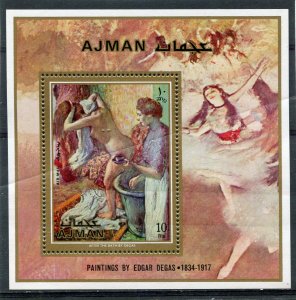 Ajman 1971 EDGAR DEGAS Nudes Paintings s/s Perforated Mint (NH)