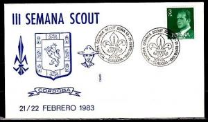 Spain, 21-22/FEB/83. III Semana Scout cancel on Cachet Cover. ^