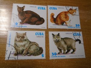 Cuba  #  3552-55  used  Domestic   Cats