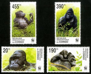 Congo Stamps MNH XF Lot Of 4 Values WWF Set