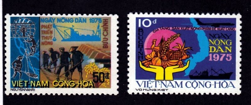 South Viet Nam Sc 512-3 NH issue of 1975 - Agriculture Day