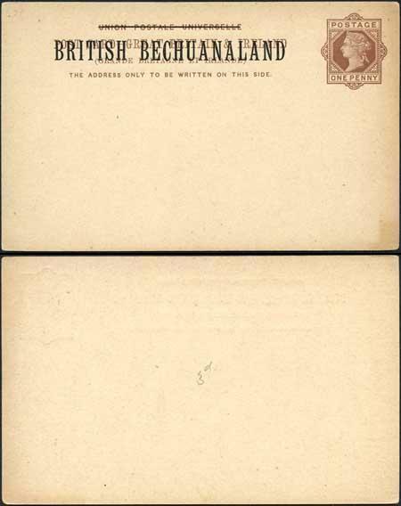 British Bechuanaland O/P on QV 1d Brown Foreign Postcard Mint