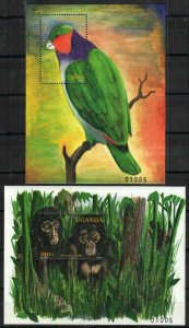 Uganda Stamp 1692-1693  - Parrot or Mountain gorilla