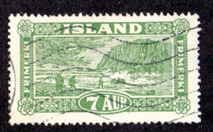 ICELAND 144 USED SCV $7.50 BIN $3.00 LANDING THE MAIL