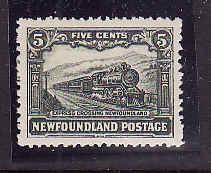 Newfoundland #7066 - Scott cat. #149 - 5c slate green Express Train - unused , o