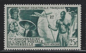Fr Equatorial Africa 1949 75th UPU Sc# C34 mint