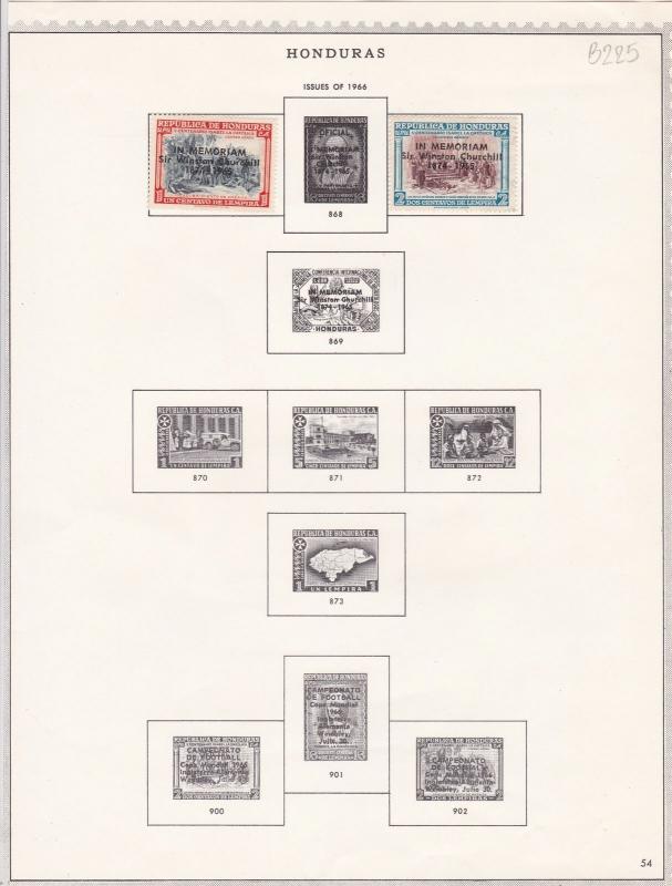 honduras issues of 1966 stamps sheet ref 17790