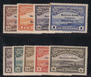 Honduras 1931 SC CO6-14/SAN 104-112 Variety MLH 