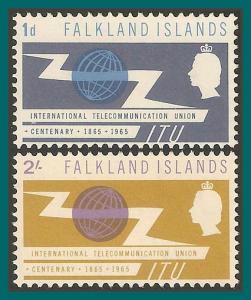 Falkland Islands 1965 ITU Centenary, mint  154-155,SG219-SG220