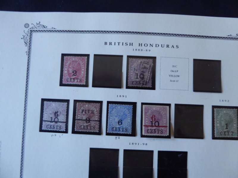 British Honduras 1888-1972 Stamp Collection on Album Pages