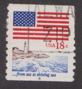 US #1891 Flag & Anthem Used PNC Single plate #4