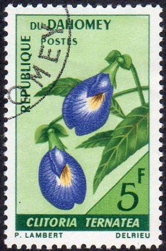 Dahomey 228 - Cto - 5fr Butterfly Pea (Flower) (1967) (cv $0.30)
