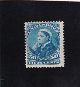 Canada: 50c Queen, Sc #47, MH, Small Thin (45340)