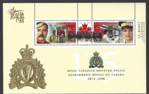 Canada #1737b,c,d & e MNH ss, 125th anniv. Royal Canadian Mounted Police