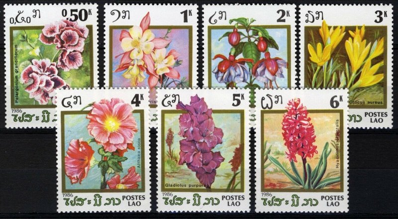 Laos 1986, Flowers, Orchids, full set 7v MNH