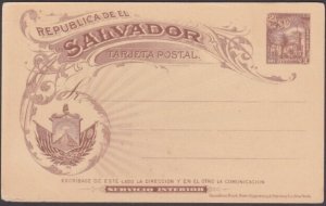 SALVADOR 1896 2c postcard unused...........................................a3162