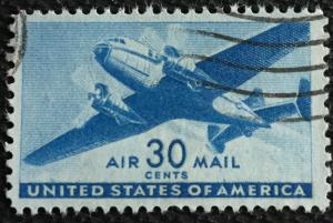 US #C30 Used Single Twin Motored Transport Plane SCV $.35 L21
