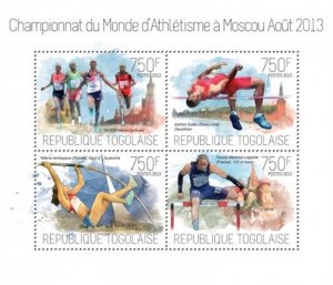 Togo - 2013 World Championships in Athletics - 4 Stamp Sheet - 20H-762