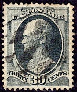 US Stamp #154 30c Black Hamilton USED SCV $275. Fantastic Balanced Margins.