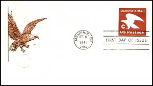 Scott U594 18 Cents Eagle House Of Farnam FDC Unaddressed