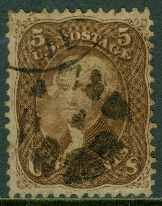 EDW1949SELL : USA 1868 Scott #95 Used. Nice looking stamp PSAG Cert Catalog $900