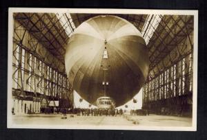 1936 Germany Graf Zeppelin in Hangar RPPC Postcard Cover LZ 127 to USA