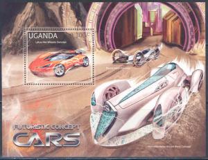 UGANDA 2012 TRANSPORT FUTURISTIC CONCEPT CARS SOUVENIR SHEET