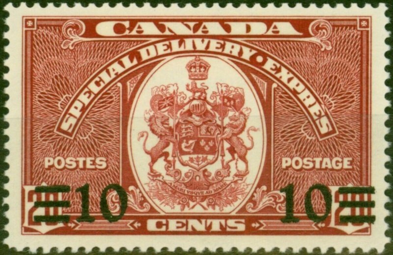 Canada 1939 10c on 20c Scarlet SGS11 Fine VLMM