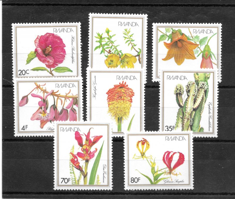 RWANDA MNH SET SC#1083-1090 AFRICAN WILD FLOWERS SCV$8.40 NICE SET